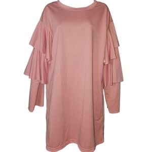 NWT Charlotte Russe Ruffled Tier Long Sleeve Dress